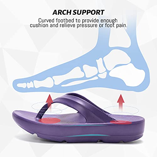 Funkymonkey Flip Flops For Women Arch Support Comfort Thongs Sandals (7 M Us, Purple A) #TOP3