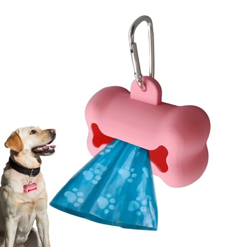 Portasacchetti per Cani | Porta Sacchetti Per Cani In Silicone | Organizzatore Riusabile con Moschettone Design Grazioso per Passeggiate Viaggi Outdoor Appartamento Parco