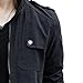 JEKE-DG Men's Stand Collar Fashion Denim Jacket Military Slim Fit Jean Jacket Full Zip Casual Multipocket Jean Coat (Black,Large)
