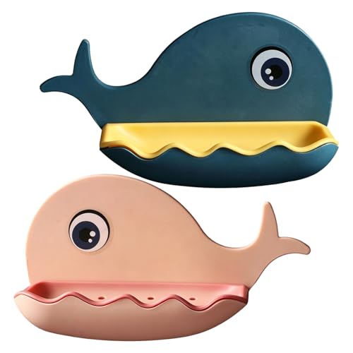Whale Themed Bathroom Shelf Watertight Wall Mount Soap Dishes Drillless Required Easy Installation Dishes Anti Molds Tray
