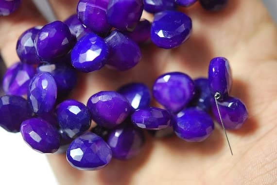 Purpal Chalcedony perles cœur briolettes 11mm pour sublimer vos ateliers création