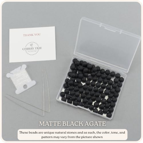 Cuentas de ágata negra de 8 mm Cherry Tree Collection para regalar joyería hecha a mano 3
