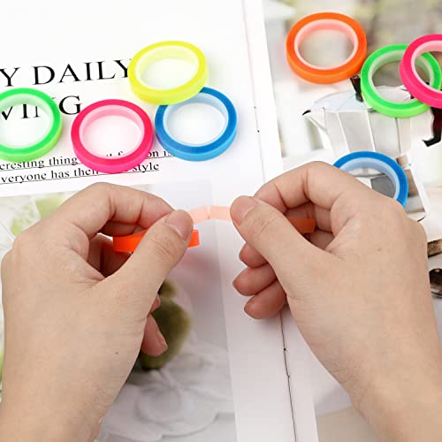 Toymis 10 Rolls Highlighter Tape Removable 0.23Inch X 16.4Ft Fluorescent Neon Tapes Fluorescent Highlighters Colored Transparent Tape Page Markers For Teachers Students Reading Class Home Office #TOP3