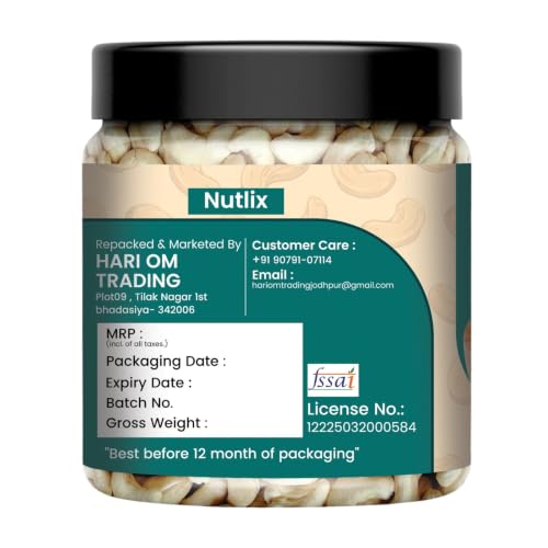 Image of NUTLIX Whole Cashews 250g | Dry Fruits, Kaju, Healthy Snacks | Unsalted Cashew Nuts | Crunchy, Nutritious & Delicious Nuts | Rich in Protein, Magnesium & Phosphorus | Premium Kaju