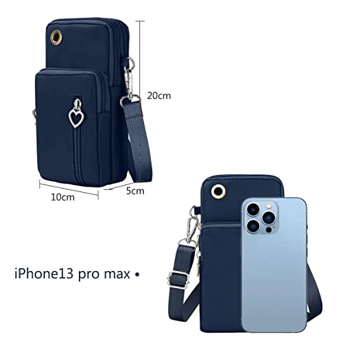 Crossbody Wallet Phone Bag for Women, Nylon Small Crossbody Shoulder Bag Arm Bag, Cell Phone Purse, with Headphone Port2