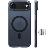 TORRAS iPhone Air 用ケース 【米軍進化耐衝撃・高性能Magsafe対応】指紋防止 黄変防止 米軍保護工学 マグネット搭載 衝撃吸収 頑丈 カメラコントロールボタン付き ストラップホール 半透明 Guardian-Mag ブラック