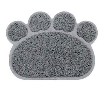 Emily Pets Printed Paw Shape Pad Dog/Cat Mat Pet Puppy Kitty Dish Bowl Placemat Anti-Skid Waterproof Sleeping Pad - Grey?(Large)