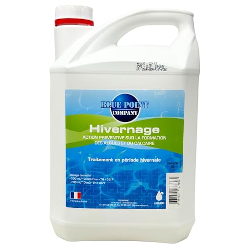 Hivernage Piscine, Traitement Anti Algues │ Produit d’Hivernage Liquide pour Piscines, Efficace Contre Algues Vertes 5L │ Empêche Les dépôts calcaires et évite...