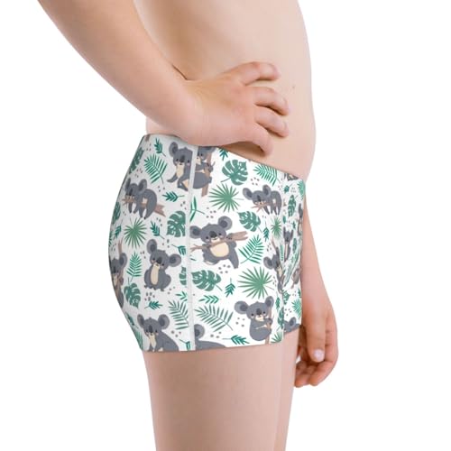 Boys' Cotton Boxer Brief Soft Underwear-Bears And Tropical Leaves2