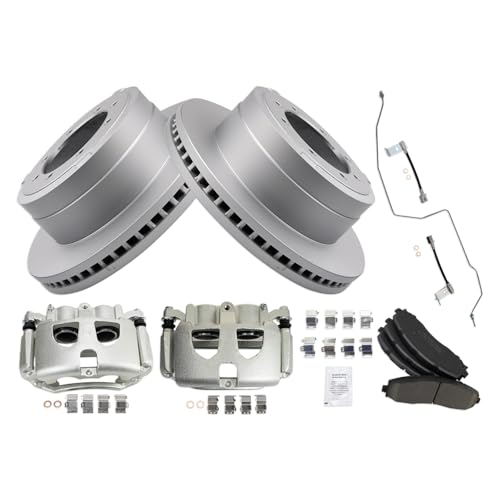 Image of TRQ Brake Pad & Rotor Kit Premium G-Coated Ceramic Compatible with 2017-2019 Ford F-350 Super Duty