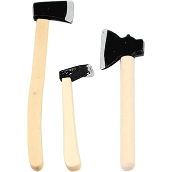 Dollhouse Accessories Miniature Axe Tiny Metal Hatchet with Wooden Handle Mini Chopper for Halloween Dollhouse Decorations