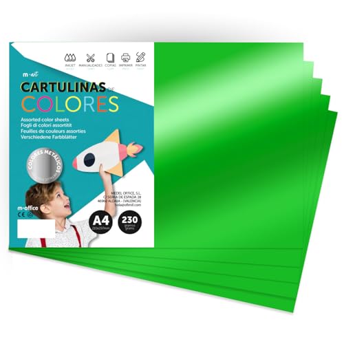 Feuilles cartonnées grandes A4 effet brillant m-office de haute densité