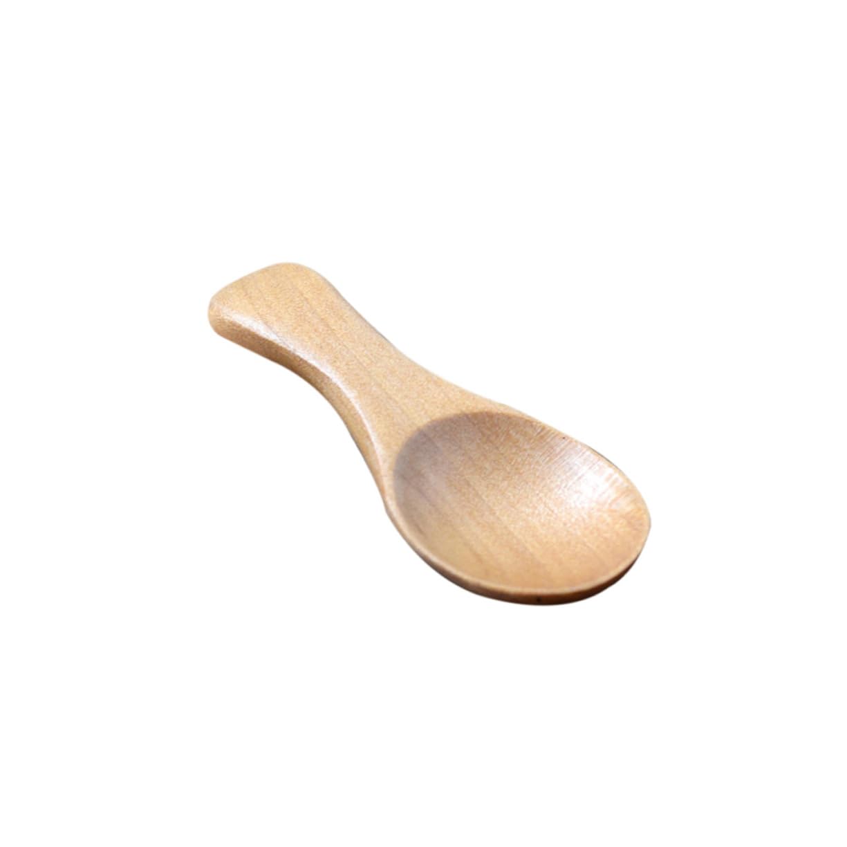 HAKIDZEL 10pcs Wooden Salt Spoons Short Handle Mini Scoop for Sugar Spice Tea Natural Color Kitchen Accessories for Home Office Tea House Restaurant