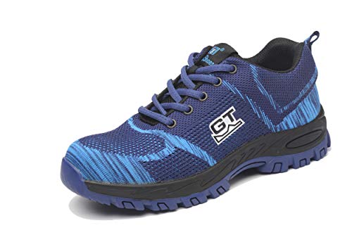 Wasnton Hombre Mujer Zapatillas de Seguridad con Punta de Acero Antideslizante TranspirableS3 Zapatos de Trabajo Comodas Calzado de Trabajo Deportivos Botas de Protección Industria Construcción