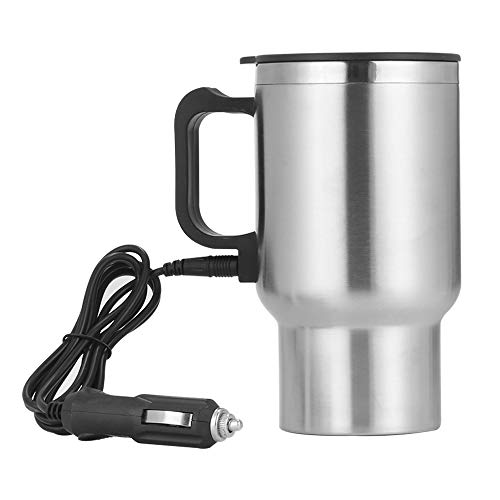 YSSMAO Bollitore Portatile da 500 ml 12v Bollitore da Viaggio Tazza da caffè in Acciaio Inox Elettrico con Sigaro Accendino Cable Car Acqua Acqua Tenere Il bollitore più Caldo