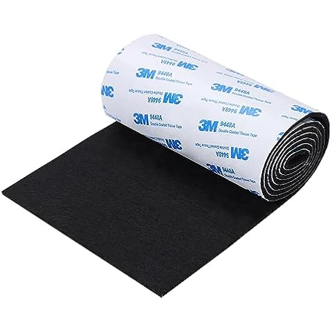 VOCOMO Felt Furniture Pads, Non Slip Self Adhesive Cuttable Felt Tape Black Heavy Duty Felt Strip Roll for Protecting Hardwood Floors Chair Wall Protector (40 x 5 x 0.12 Inch) Cover