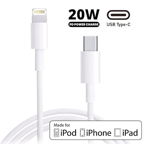 20W Carregador PD Turbo USB-C Para iPhone X, XR, XS, 11,12, 13 e 14-1m Cabo + Fonte Turbo PD HANTEC