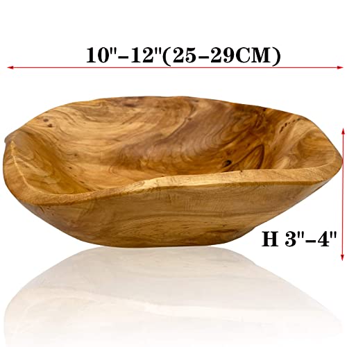 Creative Wood Bowl Root Carved Bowl Handmade Natural Real Wood Candy Serving Bowl 10"-12" #TOP1