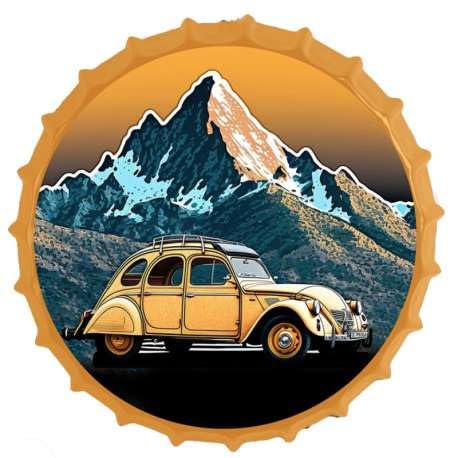 Monde Féérique dôme haut de gamme miniature 2CV Montagne