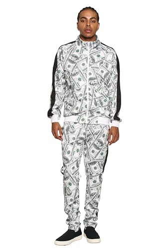 G-Style USA Mens 2-Piece Tracksuit Set Cotton Blend Zip-Up Jogging Sweatsuit With Trim Detail S-5XL product thumbnail 16