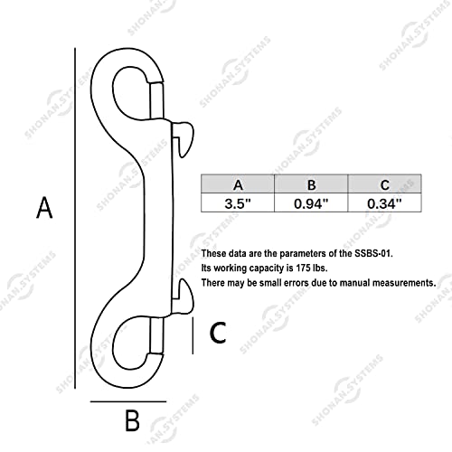 Shonan Double Ended Bolt Snap Hooks, 2 Pack Heavy Duty Stainless Steel 316 Double Ended Trigger Snaps, 3.5 Inch Marine Grade Metal Clips For Diving, Dog Leash, Key Chain, Horse Tack, Feed Buckets #TOP1