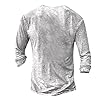 Long Sleeve Work Shirts Casual Shirts for Men Long Sleeve Mens Shirts Graphic and Embroidered Fashion T Shirt Spring and Summer Mens Vintage Distressed Tops Button Up Henley Shirts White 4XL #1