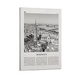 LZTEN Bordeaux-Druck, Schwarz-Weiß-Ansicht, 