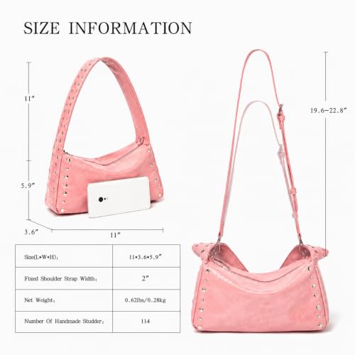 Image of Studded Purses For Women Y2k Shoulder Bag Small Vegan Leather Handbag