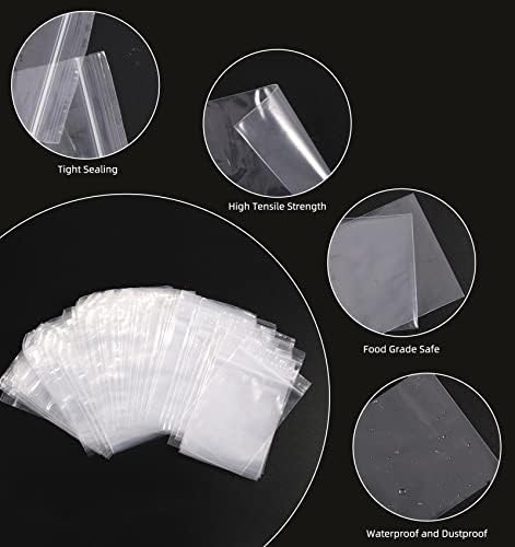 Clear Plastic Ziplock Bags, 300pcs Small Clear Plastic Bags, 6x9cm Reclosable Poly Storage Baggies Grip Seal Bags for Kitchen Craft Beads Jewellery Samples Cookies Sweets Storage