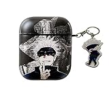 Anime Headphone Case Satoru Gojo TPU Shock-Proof Earphone Case Cover with Keychain for Airpods 1st/2nd Black
