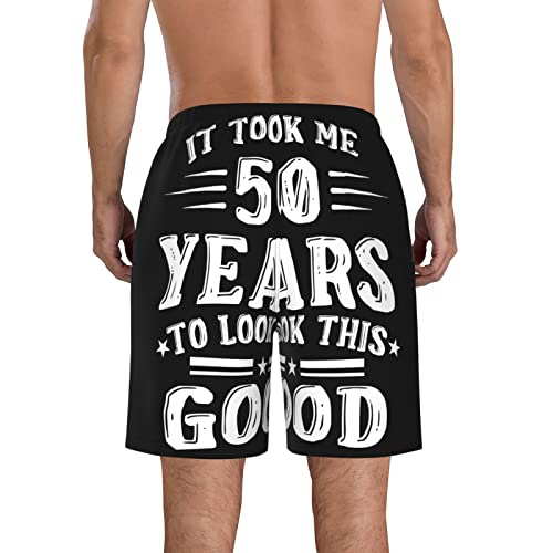 Happy 50th Birthday Men's Swim Trunks Quick Dry with Mesh Lining Beach Shorts Bathing Suit Swimwear Large3