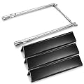 Uniflasy 7635 Flavorizer Bars & 69785 Burner Tubes for Weber Spirit I & II 200 Series Front Control, Fits Weber Spirit E210 E220 S210 S220, 15.3 Inch Heat Plates Replacement, Grill Burner Pipe Kit