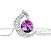 Linsh Dome Moon Howling Wolf Time Gems Pendant Necklaces Hollow Out Carved Fashion Jewelry(Style 1)