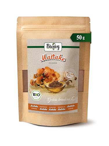 Biojoy BIO-Maitake Pilz Pulver (50 g), Maitake Pilze getrocknet und fein vermahlen (Grifola frondosa L.)
