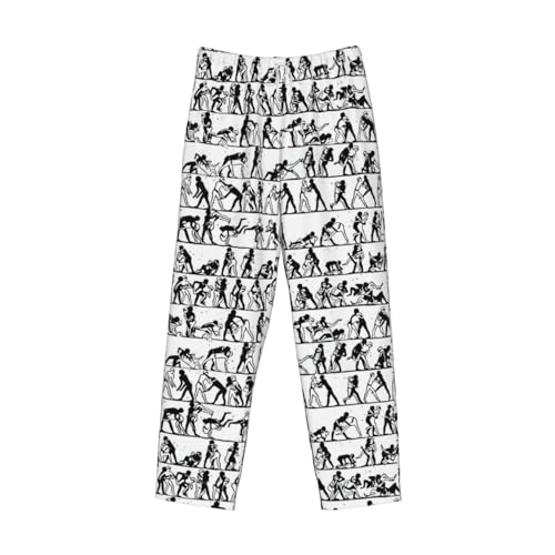 Wrestlers Sports Print Lounge Waistband Drawstring Mens Pajama Pants Fashion Custom Sleepwear4