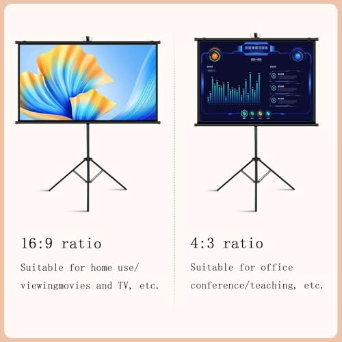Pantalla de Proyección Manual 72in 16:9 con Trípode miniatura 3