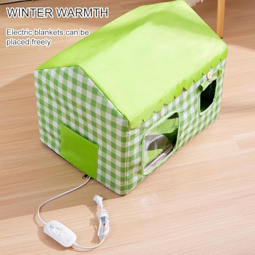 Niche isolée pour chat extérieur verte cabane thermique
