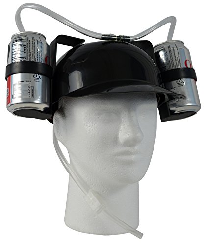 Casque à boire bière soda noir ajustable pour adulte - 2