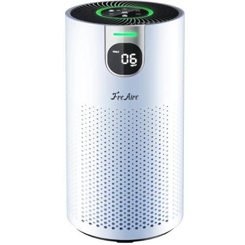 Image of FreAire Air Purifiers for Home Large Rooms up to 1800Ft, VisionAir 20dB Sleep Mode HEPA Air Purifier for Bedroom, with Real-Time AQI & PM2.5 Display, 360Intake & Outlet Air Cleaner