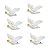 picocosmxiruo 6Pcs Seagull Bird Embellishment Cabochons Resin,Beachy Decor,Lighthouse Decorating,Dollhouse Decor,Mini Animals