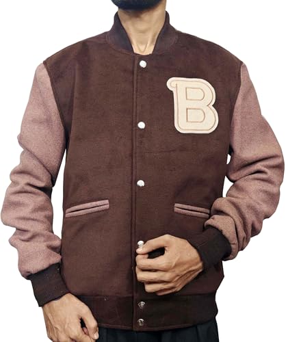 MUKHTALIF Mens Varsity Letterman Fashion Wool Bomber Slim Fit Casual Warm Boys College Baseball Jacket