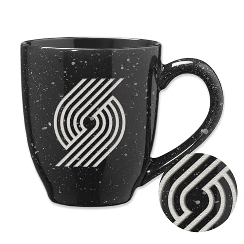 Rico Industries NBA Basketball Portland Trail Blazers Alternate 16 oz Team Color Laser Engraved Speckled Ceramic Coffee Mug