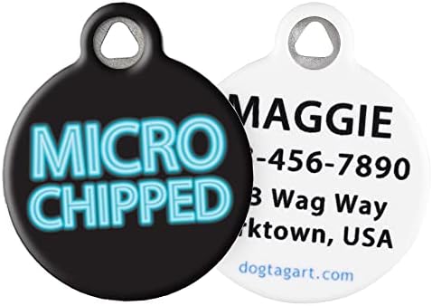 Microchipped Pet ID Tag for Dogs & Cats - 1.25" Diameter