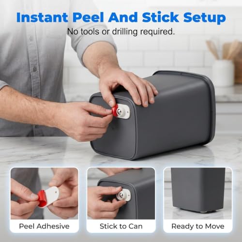 Image of Self Adhesive Mini Caster Wheels, 360 Swivel Stick-On Appliance Rollers (8)