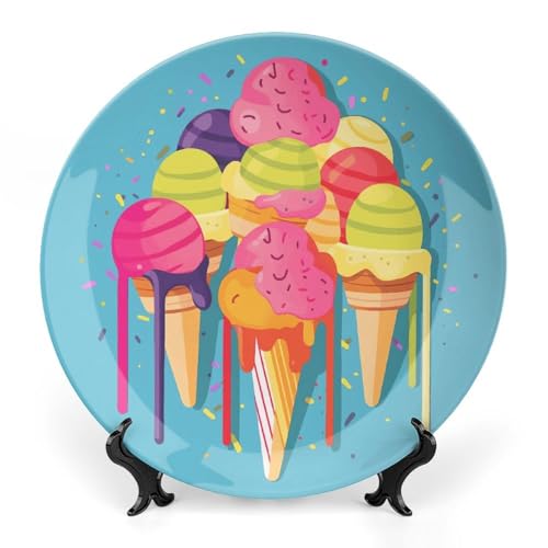 Plato decorativo Bone China estilo helado colorido 6 pulgadas