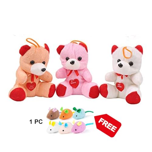 Image of Small Teddy Bear for Girls Boys Combo Set of 3 for Kids; Boys; Lover; Anniversary; Birthday. Small Size Multicolor 15 Cm