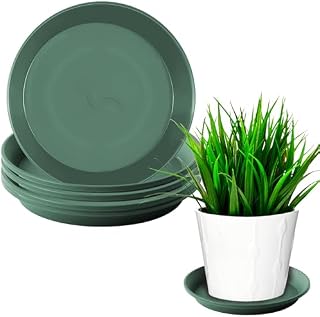 XOKL 5 Pack Plant Pot Saucers Plant Saucer Plant Trays for Pots Plant Pot Tray Flower Pot Saucers Plant Drip Tray for Plant Pots Indoor/Outdoor/GardenGreen, External diameter 15.7 cm