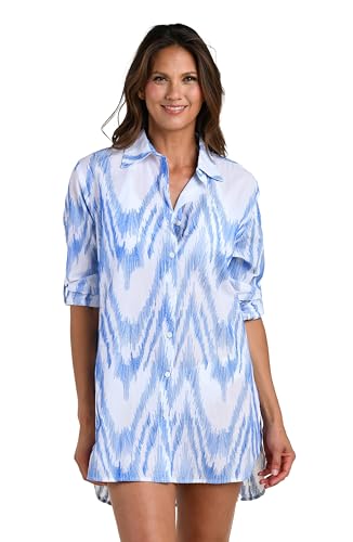 La Blanca Women's Midi Dress Swimsuit Cover Up, Lapis, X-Large