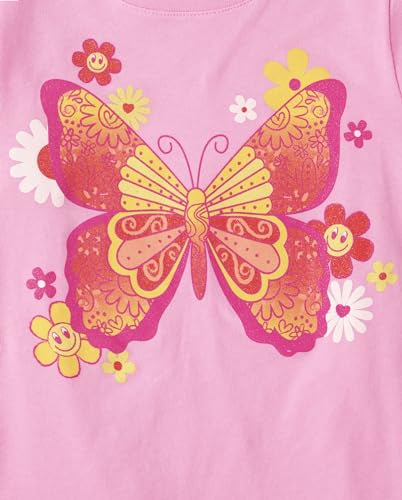 Image of The Children's Place Girls' Unicorns,Butterfly Short Sleeve Graphic T-Shirts,3 Pack