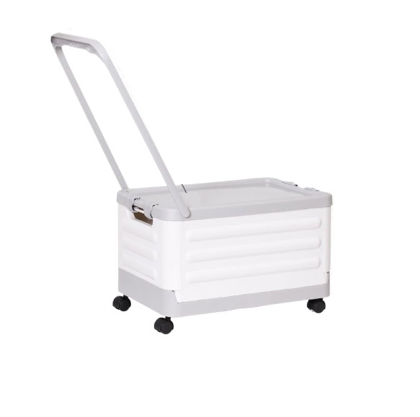 Chariot d'achat pliant blanc 53x36cm - Poussette de marché multifonctionnelle à roues